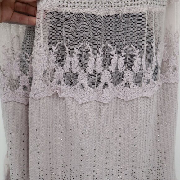 Vocal Sheer Lace Vest Womens XL Purple Romantic Ethereal Cottagecore Fairycore - Picture 10 of 16